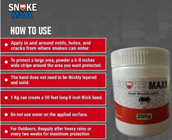 Snake Maxx Non-Toxic Biodegradable Pet-Friendly Snake Repellent Powder 200g